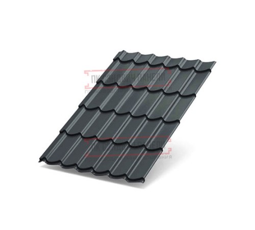 Металлочерепица Макси RAL7024 Полиэстер-0.45