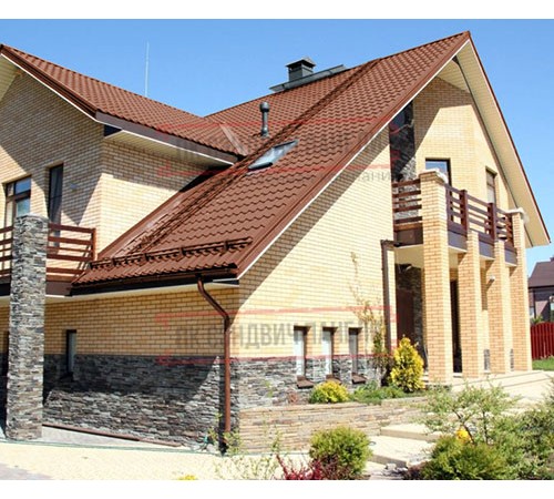 Металлочерепица Ламонтерра XL RAL8004 Viking E-0.5