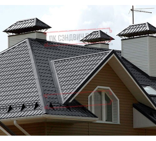 Металлочерепица Макси RAL7024 Полиэстер-0.5