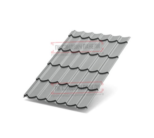 Металлочерепица Ламонтерра XL RAL9006 Призма-0.5