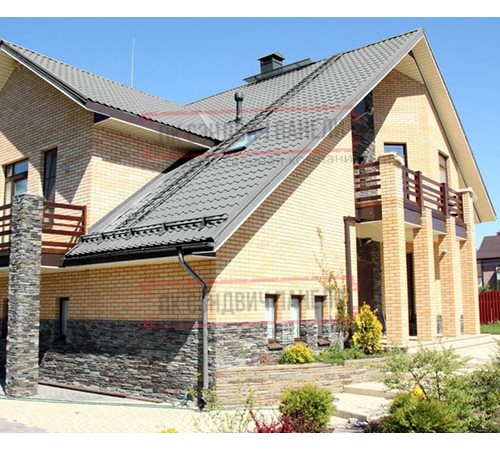 Металлочерепица Ламонтерра XL RAL9006 Призма-0.5