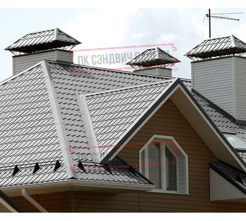 Металлочерепица Макси RAL9006 Полиэстер-0.45