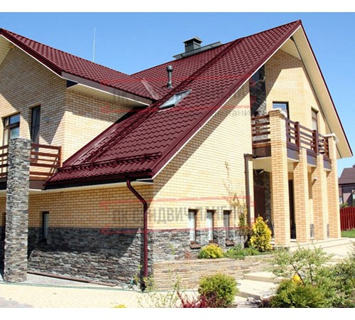 Металлочерепица Ламонтерра XL RAL3005 Призма-0.5