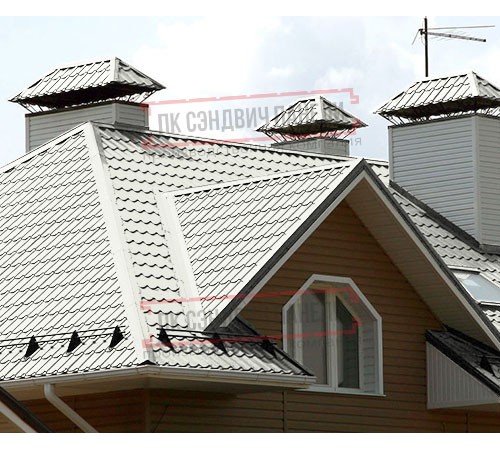 Металлочерепица Макси RAL9010 Полиэстер-0.45