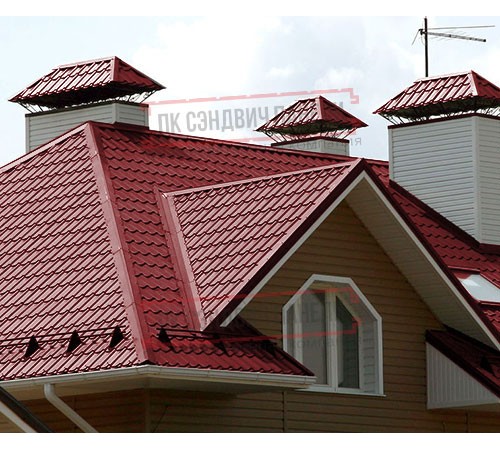 Металлочерепица Макси RAL3011 Viking-0.45