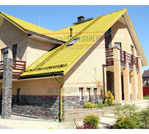 Металлочерепица Ламонтерра XL RAL1018 Norman-0.5