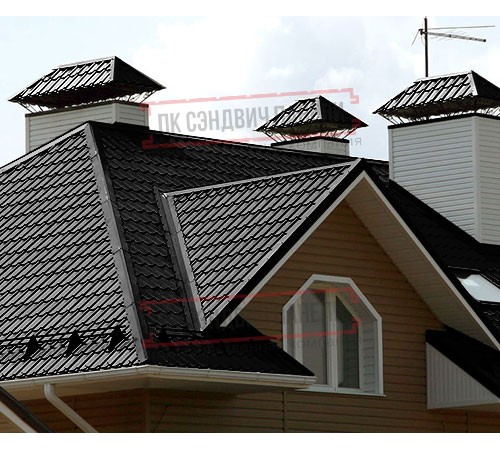 Металлочерепица Макси RAL9005 PURMAN-0.5