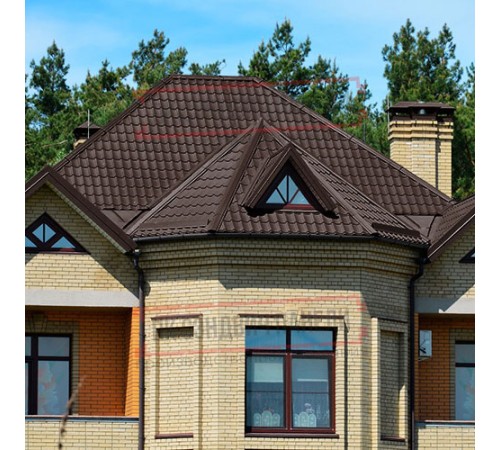 Металлочерепица Модерн RAL8017 Drap-0,45