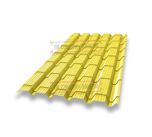 Металлочерепица Монкатта RAL1018 Полиэстер-0,45