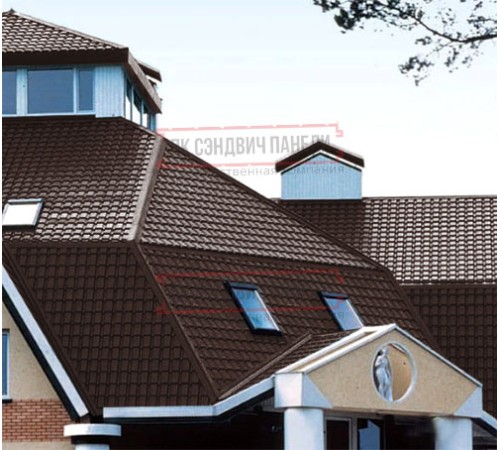 Металлочерепица Квадро профи RAL8017 Velur-0,5