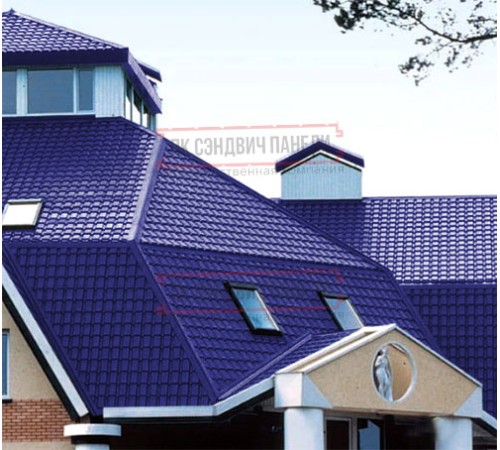 Металлочерепица Квадро профи RAL5002 Полиэстер-0,45