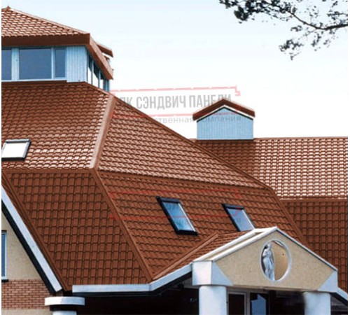 Металлочерепица Квадро профи RAL8004 Полиэстер-0,45