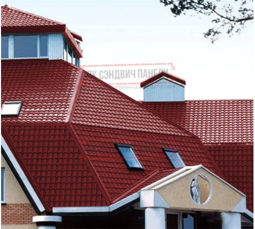 Металлочерепица Квадро профи RAL3011 Satin-0,5