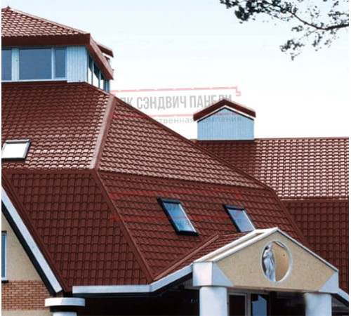 Металлочерепица Квадро профи RAL3009 Velur-0,5