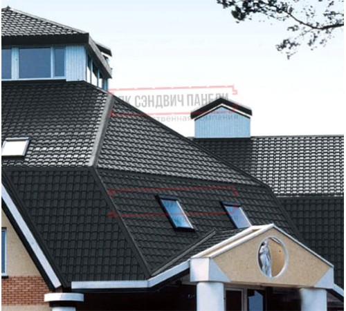 Металлочерепица Квадро профи RAL7016 Velur-0,5