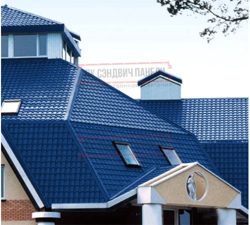 Металлочерепица Квадро профи RAL5005 Полиэстер-0,4