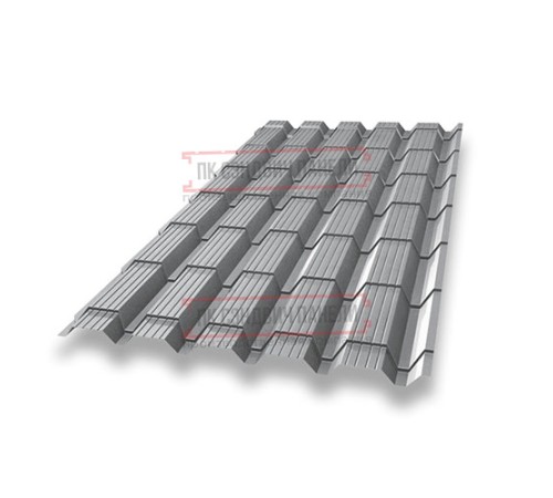 Металлочерепица Квадро профи RAL7004 Satin-0,5