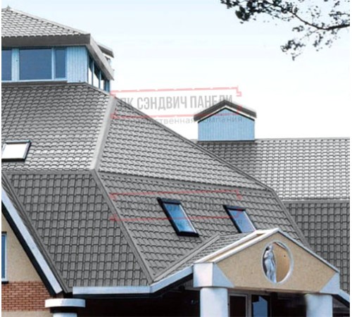 Металлочерепица Квадро профи RAL7004 Satin-0,5