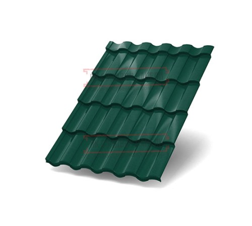 Металлочерепица Монтекристо-ML RAL6005 Viking E-0.5