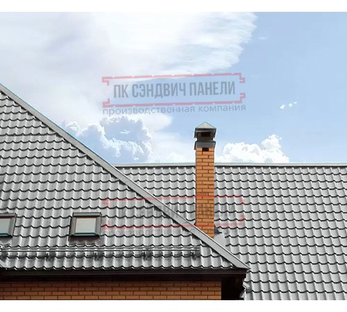 Металлочерепица Ламонтерра RAL9006 Полиэстер-0.45