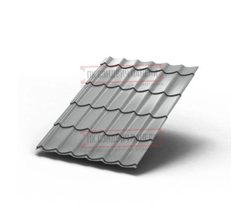 Металлочерепица Монтеррей RAL9006 Norman-0.5