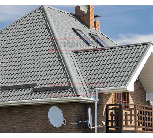 Металлочерепица Монтеррей RAL9006 Norman-0.5