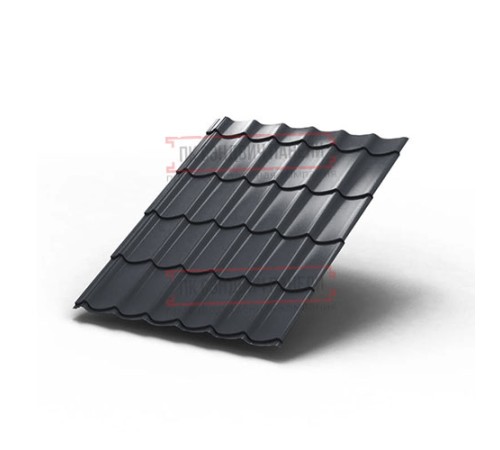 Металлочерепица Монтеррей RAL7024 Viking E-0.5