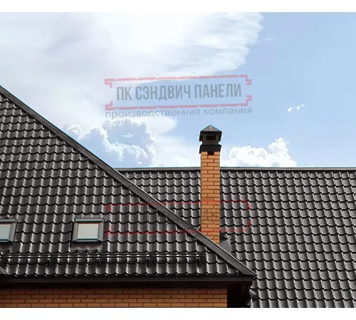 Металлочерепица Ламонтерра RAL8019 Viking E-0.5