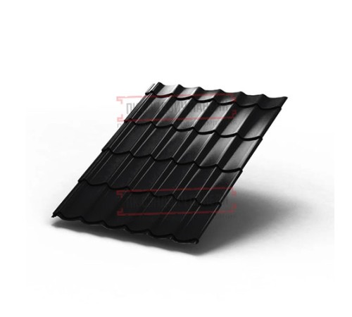 Металлочерепица Ламонтерра RAL9005 Viking-0.45