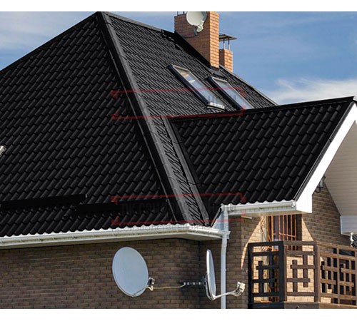 Металлочерепица Монтеррей RAL9005 PURMAN-0.5