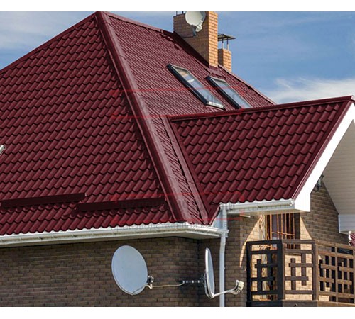 Металлочерепица Монтеррей RAL3005 PURMAN-0.5