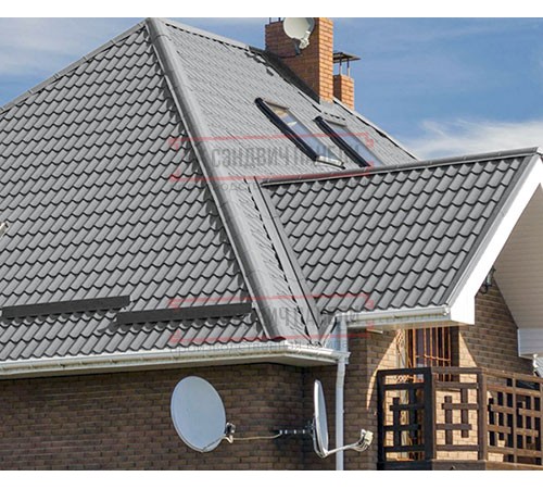 Металлочерепица Монтеррей RAL7004 Norman-0.5