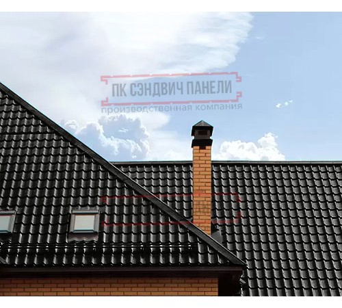 Металлочерепица Ламонтерра RAL9005 PURMAN-0.5