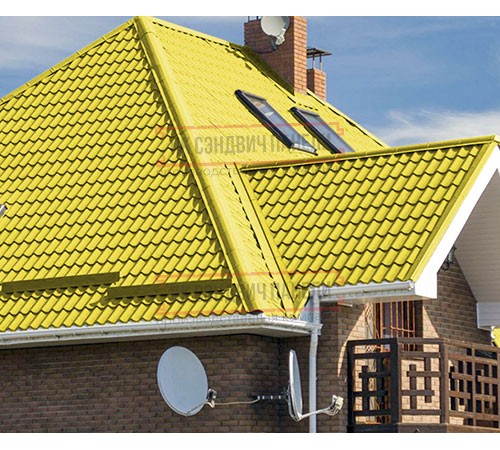 Металлочерепица Монтеррей RAL1018 Norman-0.5