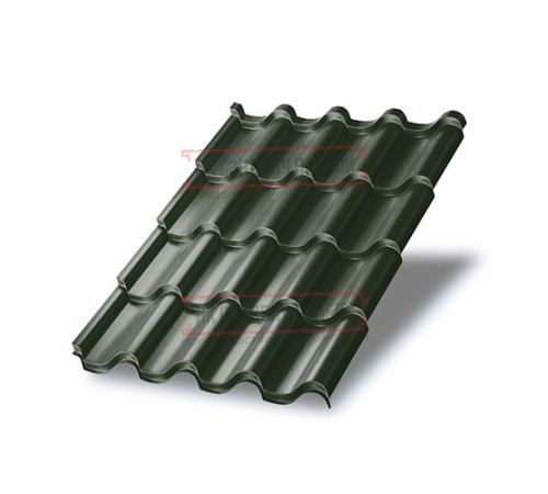 Металлочерепица Монтерроса-X RAL6007 Viking E-0.5