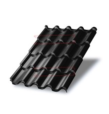 Металлочерепица Монтерроса-SL RAL9005 PURMAN-0.5