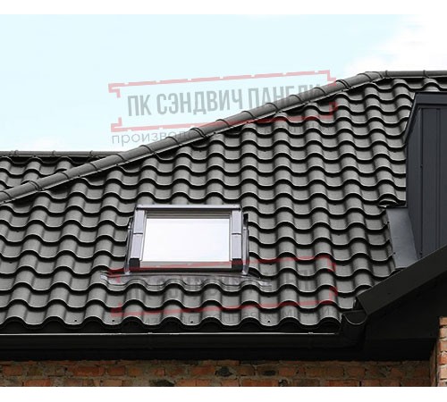 Металлочерепица Монтерроса-SL RAL9005 PURMAN-0.5