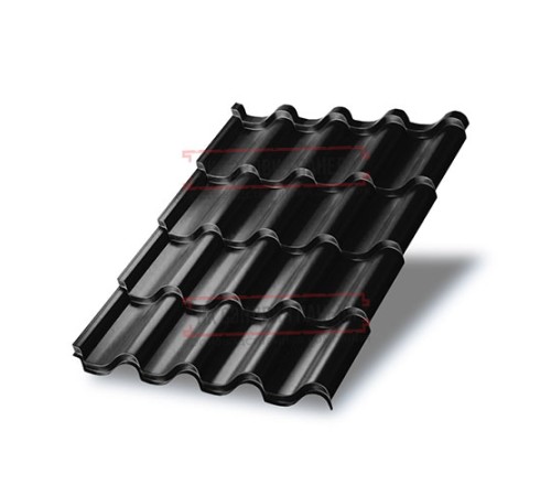 Металлочерепица Монтерроса-S RAL9005 Viking E-0.5