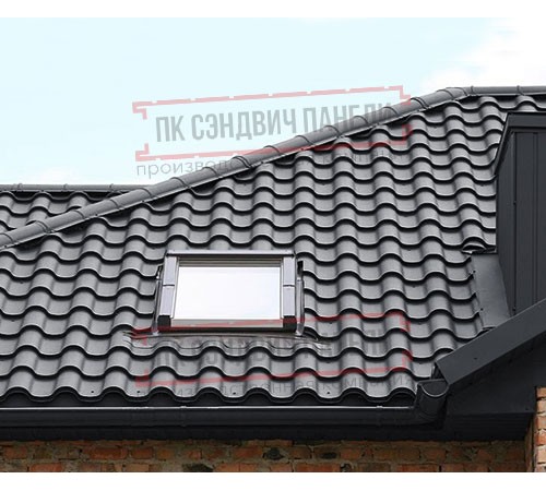 Металлочерепица Монтерроса-M RAL7024 Viking E-0.5