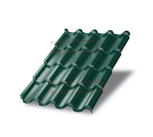 Металлочерепица Монтерроса-X RAL6005 Viking E-0.5