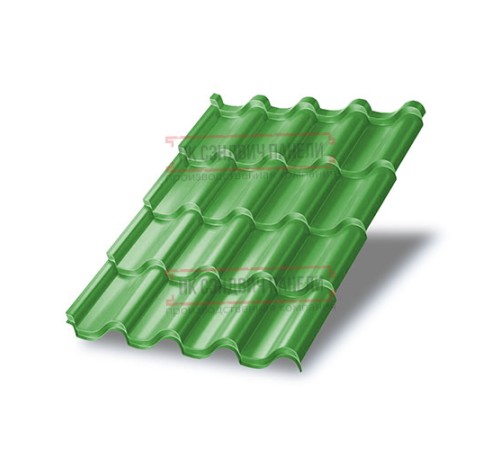 Металлочерепица Монтерроса-M RAL6018 Norman-0.5