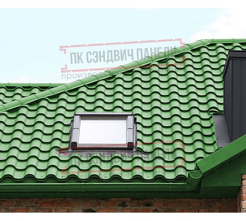 Металлочерепица Монтерроса-M RAL6018 Norman-0.5