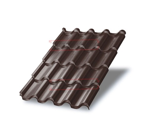 Металлочерепица Монтерроса-S RAL8017 PURMAN-0.5