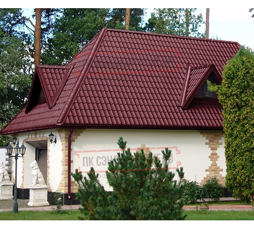 Металлочерепица Ламонтерра X RAL3005 Viking E-0.5