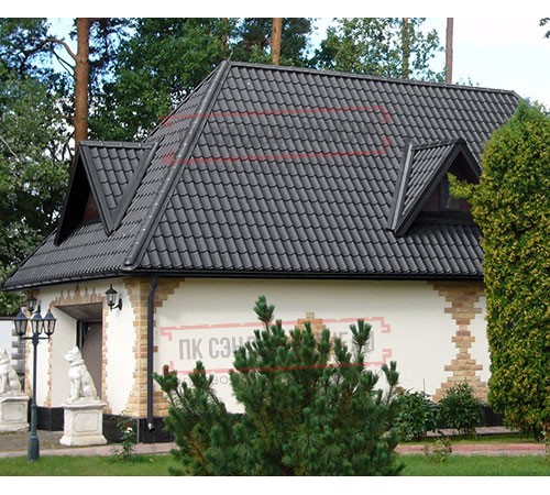 Металлочерепица Ламонтерра X RAL7024 Призма-0.5