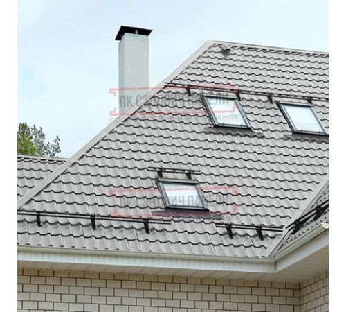 Металлочерепица Супермонтеррей RAL9006 Полиэстер-0.45