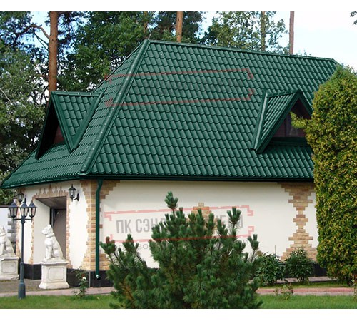 Металлочерепица Ламонтерра X RAL6005 Полиэстер-0.45