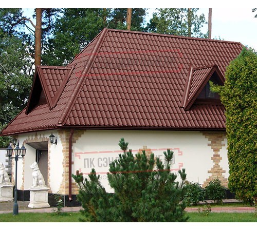 Металлочерепица Ламонтерра X RAL3009 Полиэстер-0.45