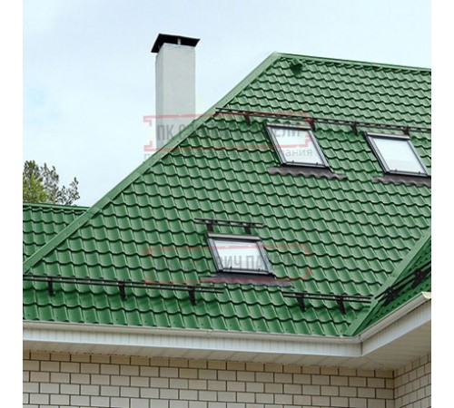 Металлочерепица Супермонтеррей RAL6002 Полиэстер-0.5