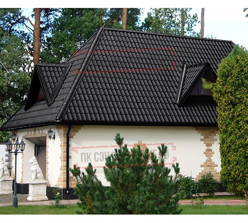 Металлочерепица Ламонтерра X RAL9005 Viking E-0.5